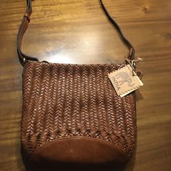Vintage Look Brown Leather Bag