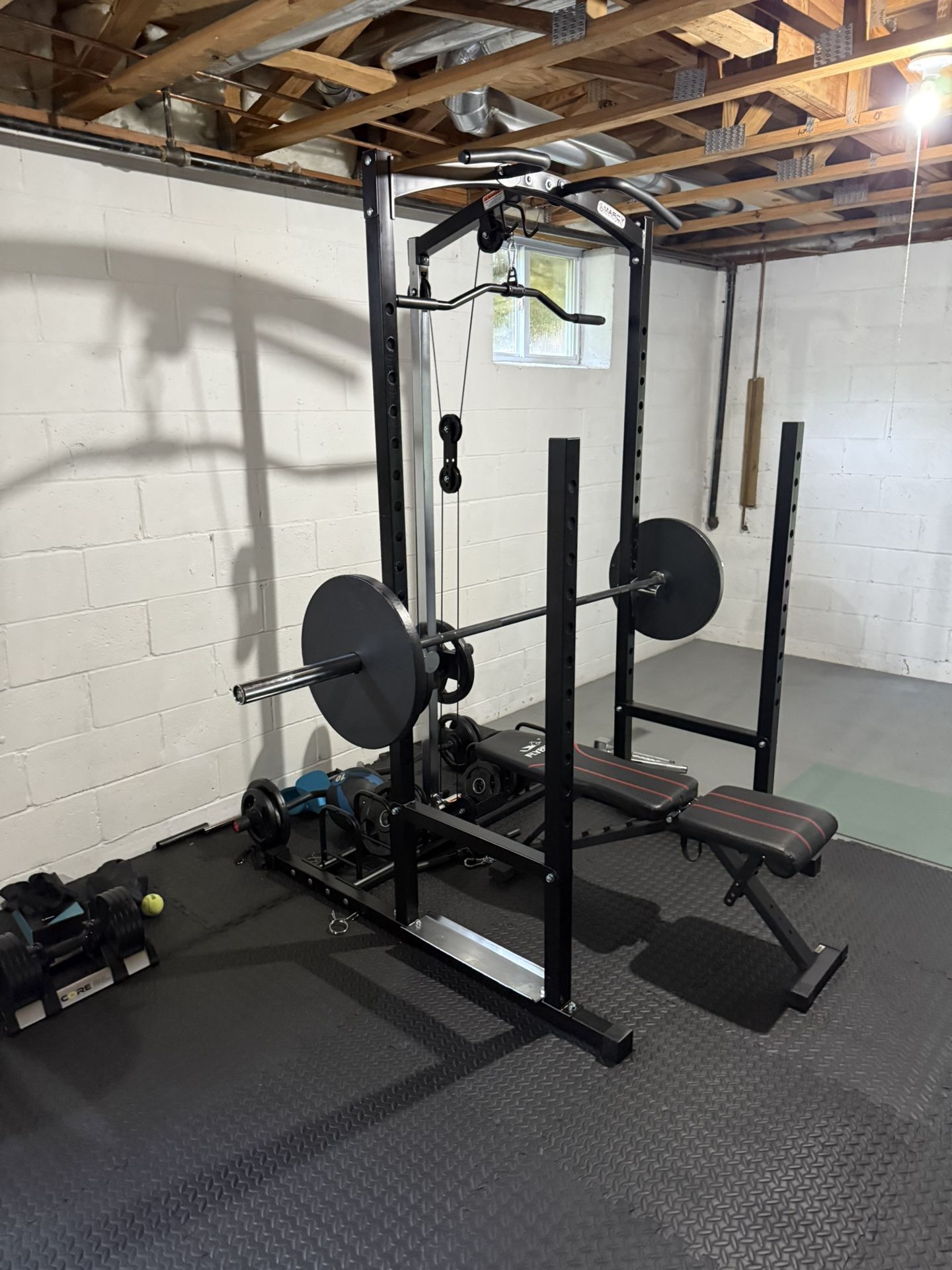 marcy full home gym (with floor mats, bench, dumbbells and more!