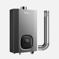 Ranein RH10K-NG Natural Gas Tankless Water Heater w/ Vent Pipe, 100,000 BTU