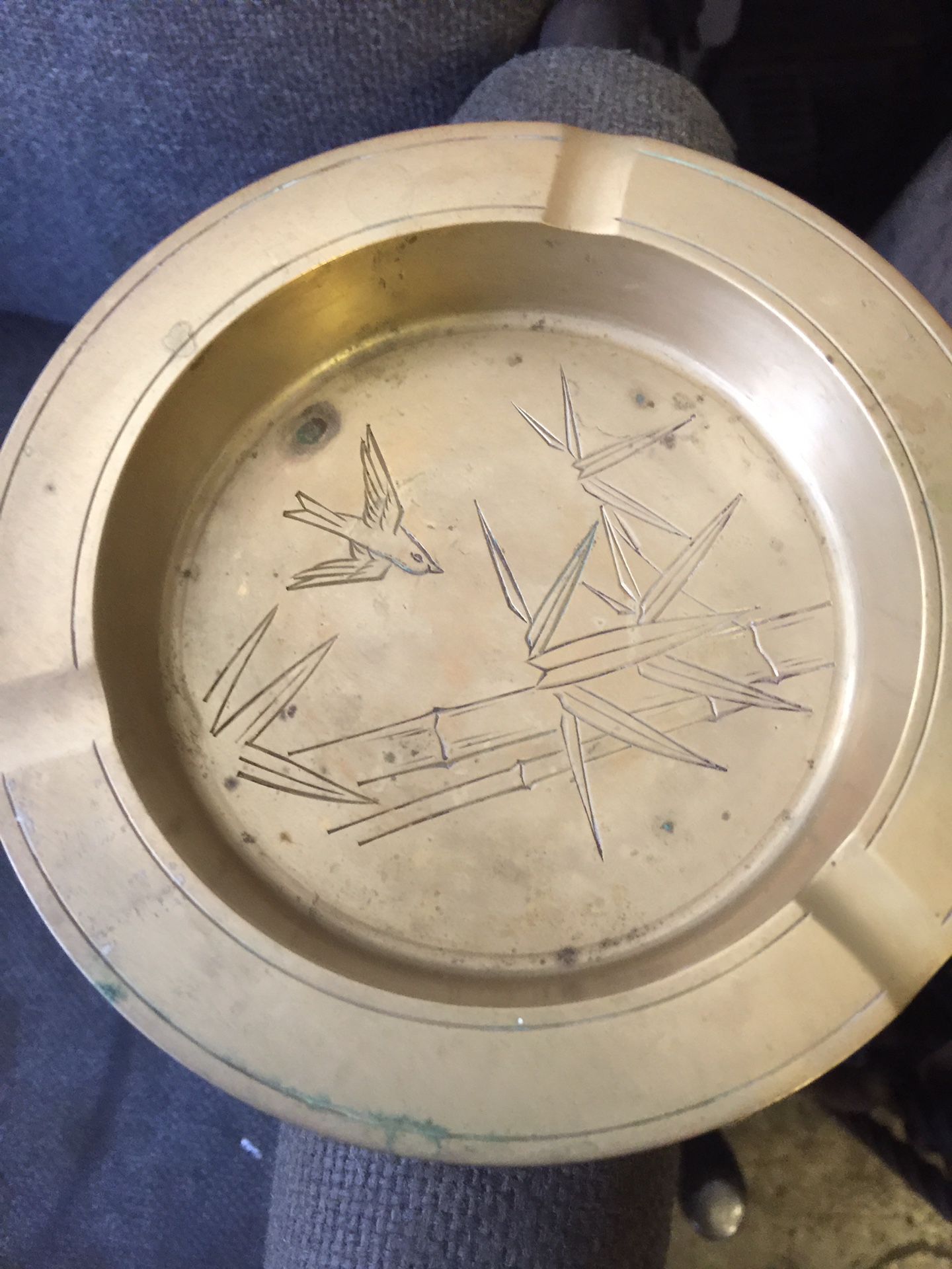 5 Brass Chinese Ashtrays