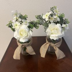Mason Jar Centerpiece Duo Farmhouse Wedding 