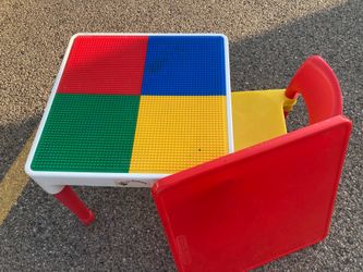 Kids Table that’s also a lego table with 1 chair