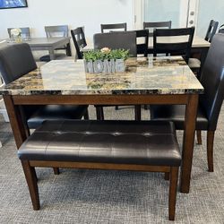 5pc Dining Table + Bench Set - Free Delivery Promo 