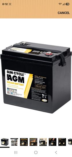 Go Power GP-AGM-100-12 SunCycle Rechargeable Replacement Solar Battery - Deep Cycle 12V AGM Battery, No Maintenance, Sealed & Spill-Proof for PV Solar