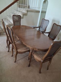 Wood dinette set seat six