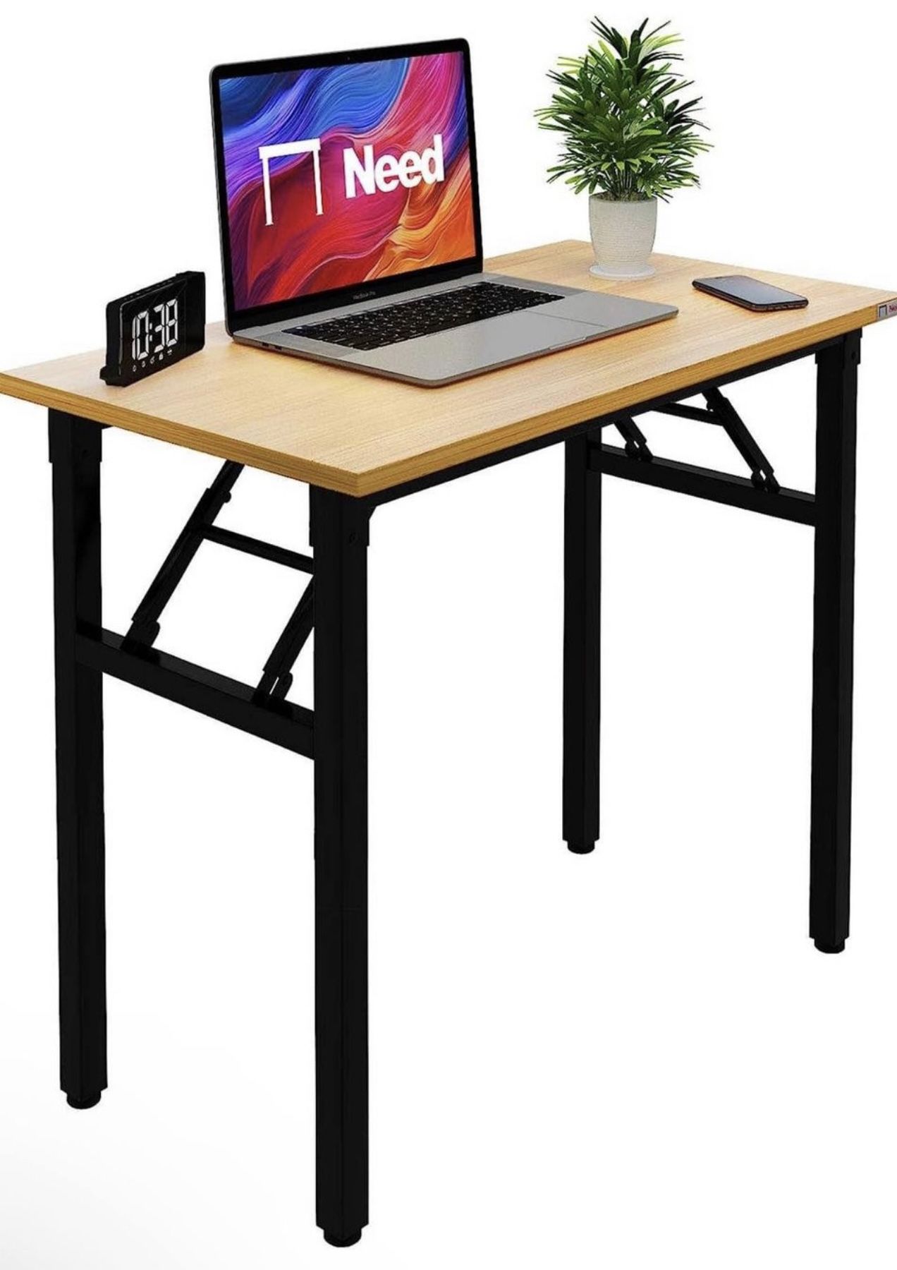 Folding Desk Small Desk 31 1/2" No Assembly Foldable Computer Desk for Small Space/Home Office
