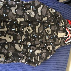 Double hooded bape shark hoodie