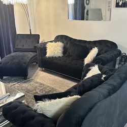 3 Piece Velvet Sofa Set