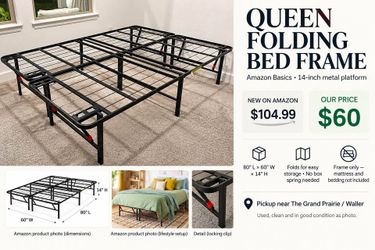 Queen folding bed frame