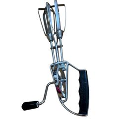 Sears Vintage Stainless Steel Hand Crank Mixer Egg Beater, 10 ½” long 