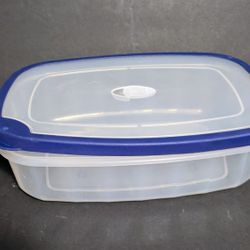 Storage Food Container Blue Clear Plastic 1 Gallon 128 Fl Oz