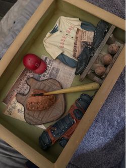 Baseball Shadow Box Wall Display – Vintage Sports Décor