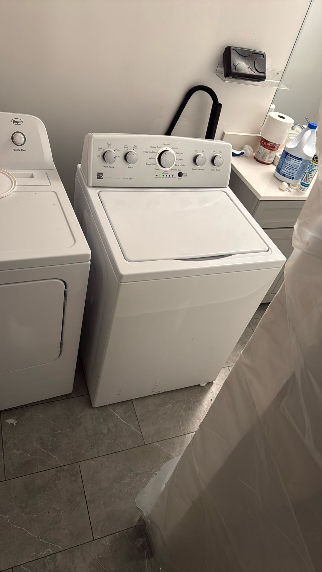 Washers, Dryer, Bathroom Mirror