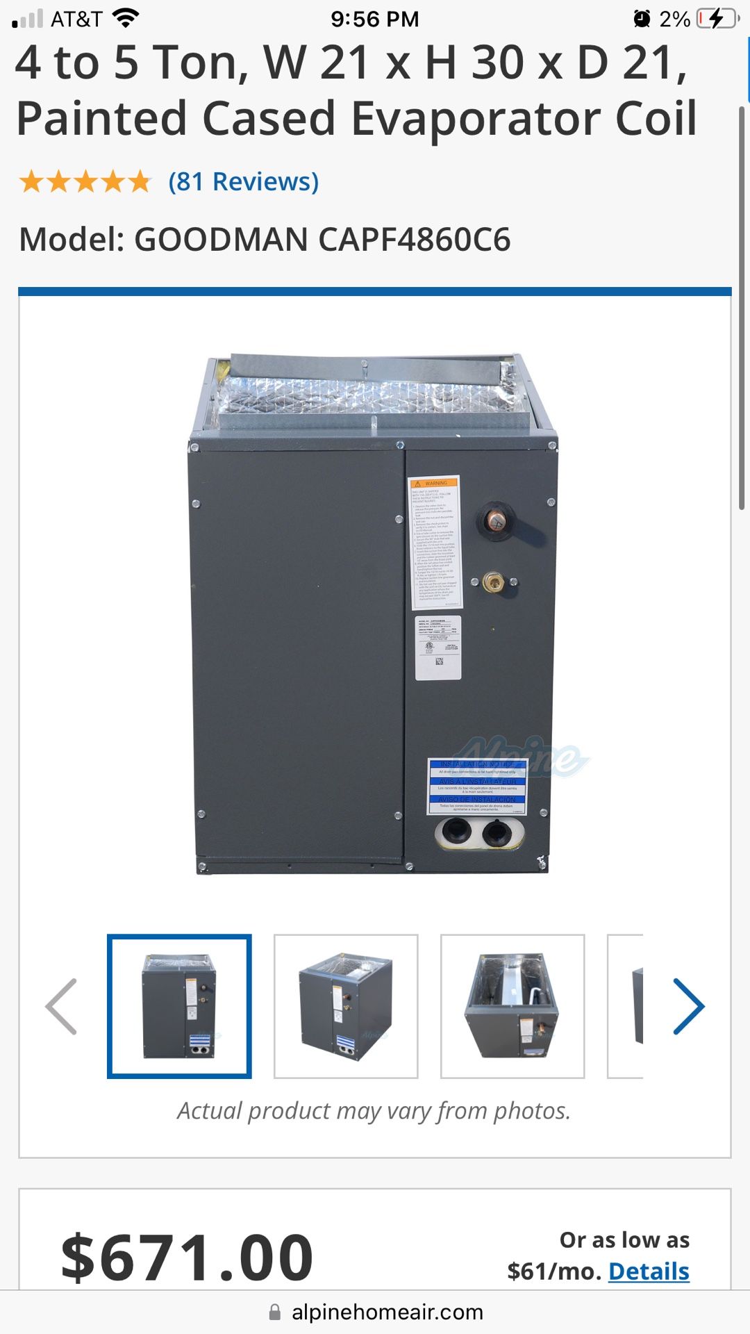 Daikin Whole House AC Unit And Gas Furnace Brand New