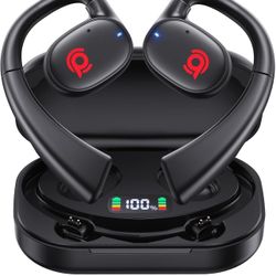 New in box Open Ear Bluetooth Headphones Stereo Sound Clear Call Air-Conduction Wireless Charging Case LED Digital Display Ear Hook Wireless Earbuds w