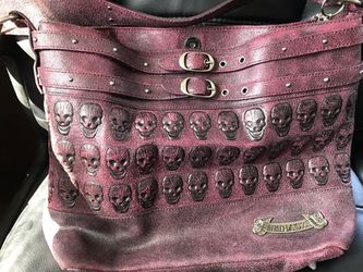 Harley-Davidson Womens Embossed Skull Crossbody Leather Purse