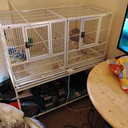 Large White Flight Cage For Birds. 