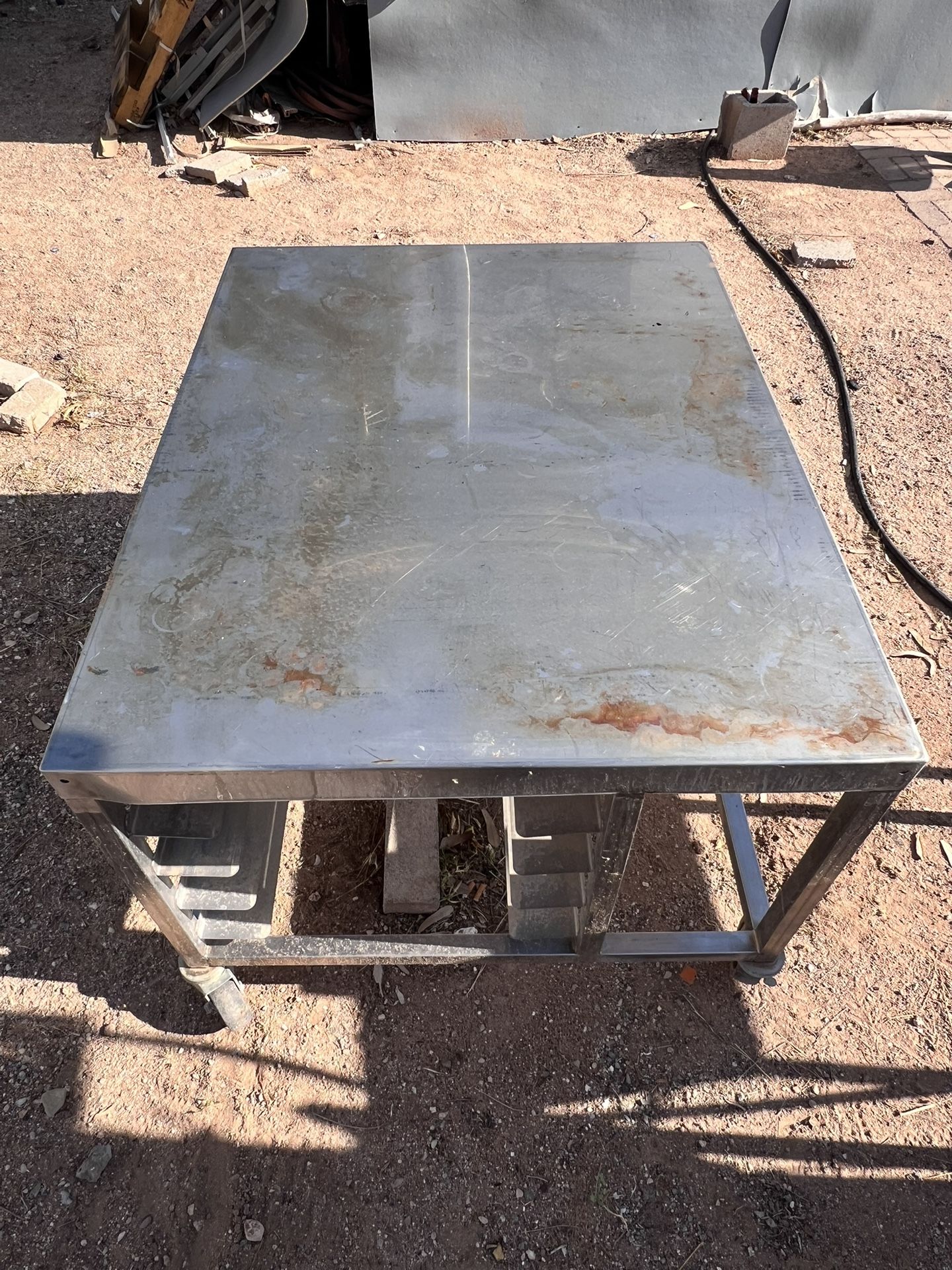 Stainless Steel Rolling Table w Dividers