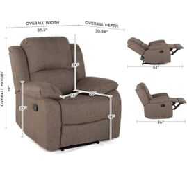 Brown Fabric Manual Recliner Chair