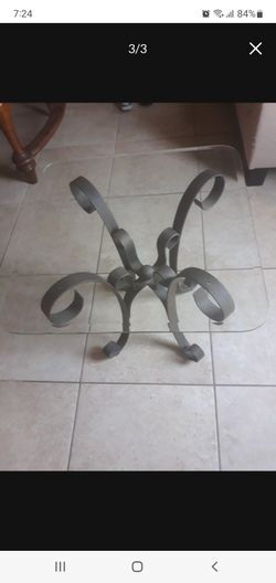 ONE Glass side table with bronze metal bottom