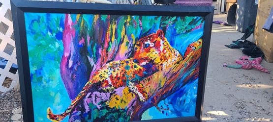 Beautiful "Rainbow" Colored Leopard By Artist CHERYL Robyn