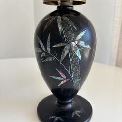 Pair of Black and Iridescent-looking Vintage Art Deco Postmodern Vintage Lamps