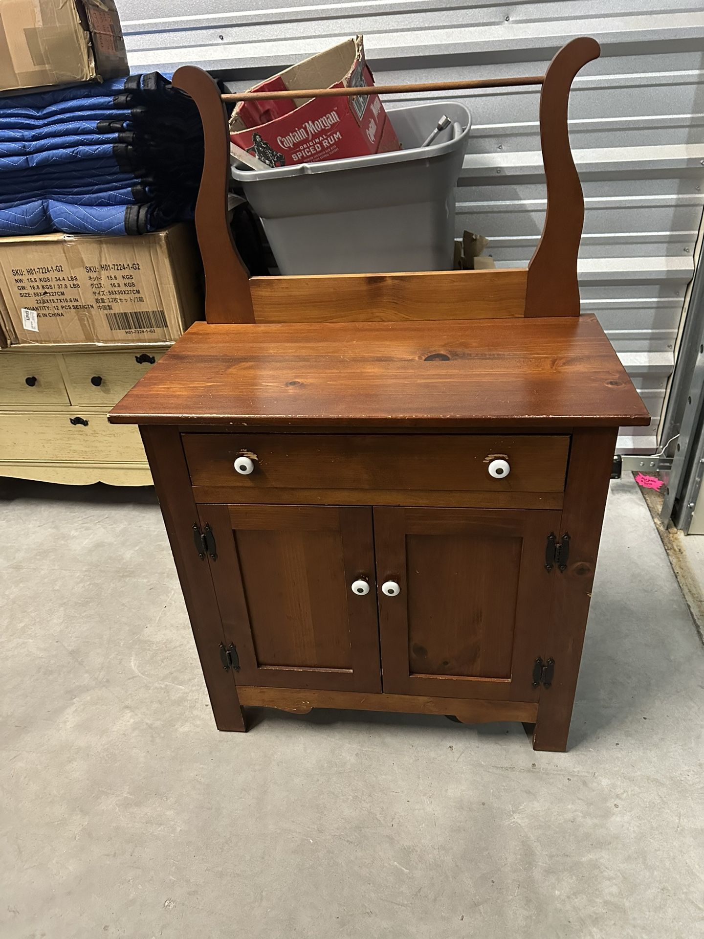 (1)-Pine Original Condition Wash Stand