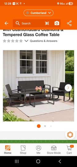 Patio Furniture Set, Outdoor Wicker Patio Furniture with Glass Coffee Table, Modern Rattan Rocking Chairs Conversation Set, for Porch, Garden, Lawn (B