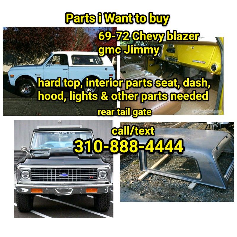 1969*,1970*, 7172 Chevy Blazer Gmc Jimmy Parts for Sale in Los