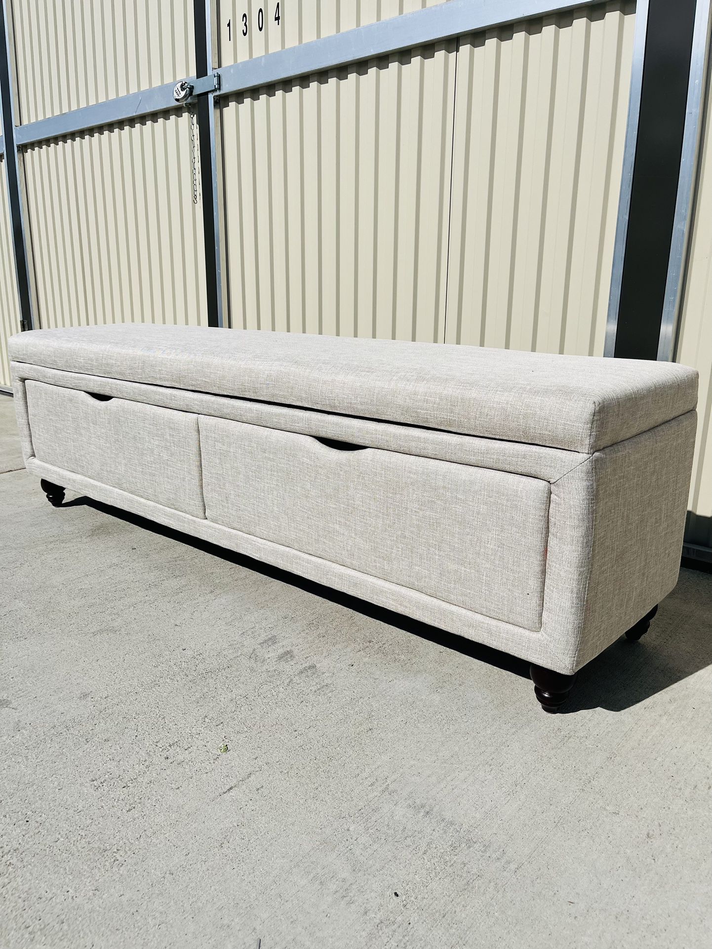 Brand New 2 Drawer Storage Bench- Taupe/Light Beige