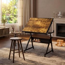 Homy Casa Alhambra 35" Adjustable Jigsaw Puzzle Table for Adults, 1500-Piece Tilting Puzzle Board with 4 Sorting & Storage Trays Open Box