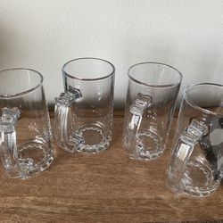 Lot Of 4 Heavy Beer Mugs New