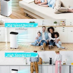 3-IN-1 Portable Air Conditioners Windowless, 65° Oscillation Swamp Cooler, 3 Speeds Portable Air Cooler w/Humidifier, Remote & 12 Hours Timer, Evapora