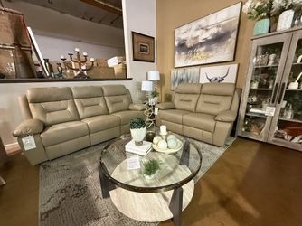 Top Grain Leather Double Reclining Sofa