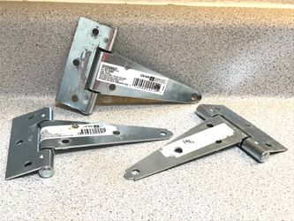 Brand New Everbilt 5-inch Zinc Plated Tee Hinges - Pack of 3