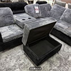 NEW SECTIONAL SOFA WITH STORAGE OTTOMAN AND FREE DELIVERY- PAY ON DELIVERY