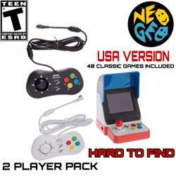 (NEW) Neo Geo Mini Pro Player Pack USA Version - Includes 2 Game Pads (1 Black & 1 White) and HDMI Cable - Neo Geo Pocket