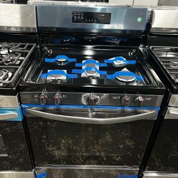 Frigidaire 30in Gas Stove With Air Fryer Black Steel