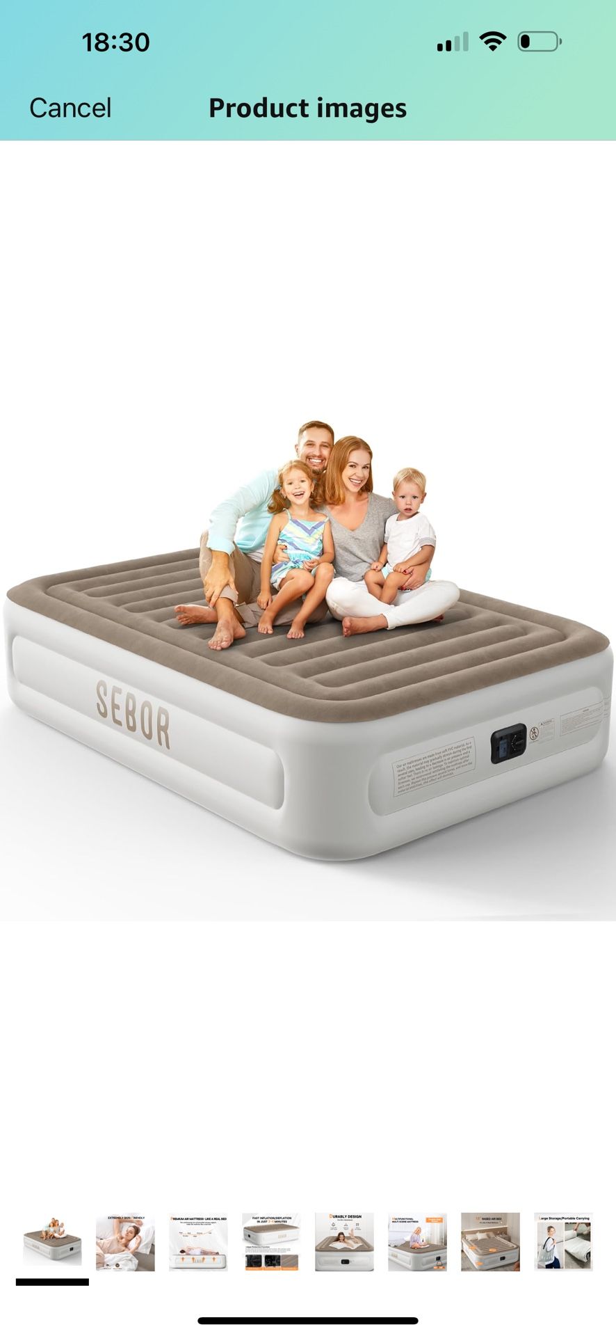 Brand New Air Mattress Queen with Built-in Pump,Quick & Easy Inflation/Deflation Inflatable Mattress, 18 inch Foldable Blow Up Mattress, Inflatable Be