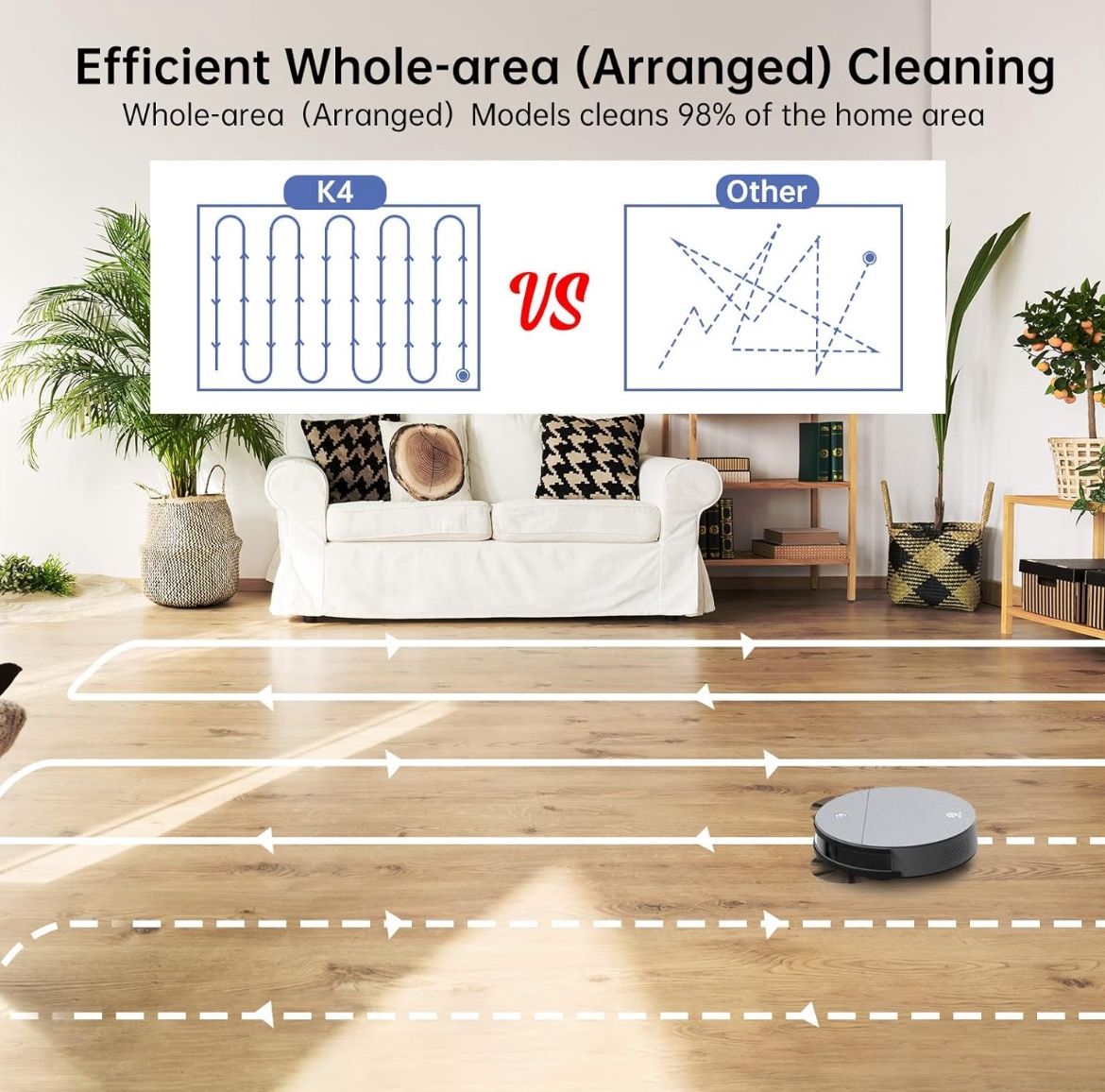 OKP K4 Robot Vacuum, Robotic Vacuum Cleaner