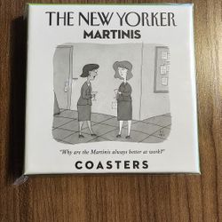 The New Yorker Martinis Coaster Set, White and Green, 4.25 x 4.25 x 1, (NYCOA04)
