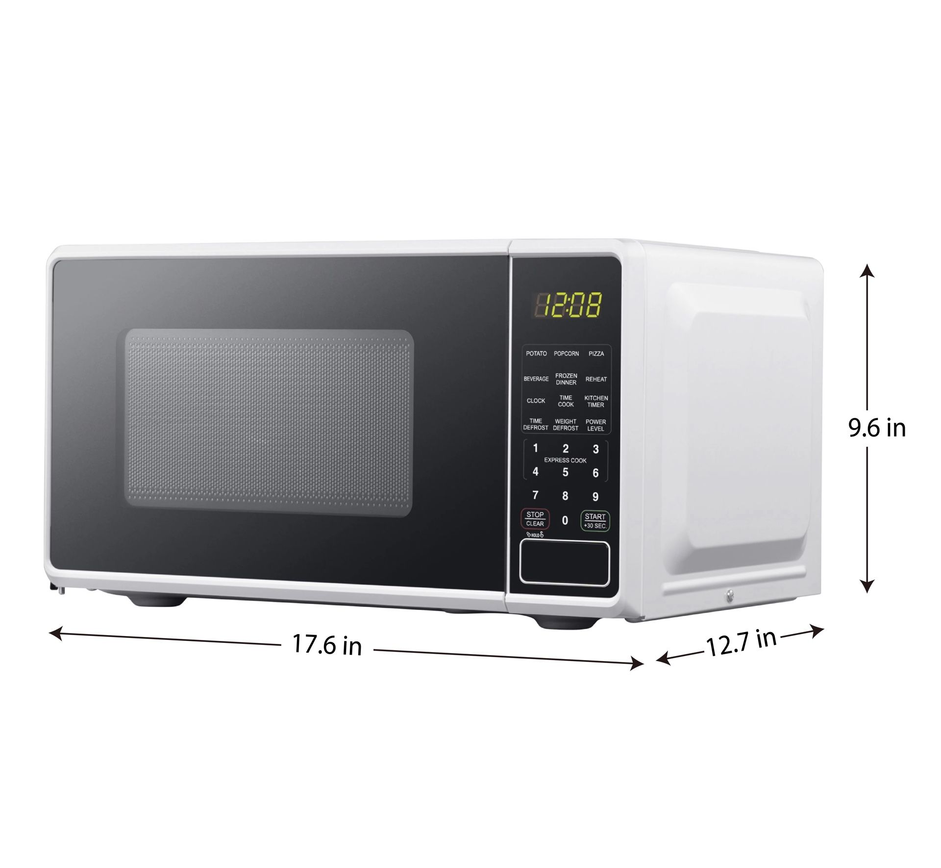 Mainstays Countertop Microwave Oven 700 Watts with LED Display Timer Clock  Kitchen Dorm Room Office