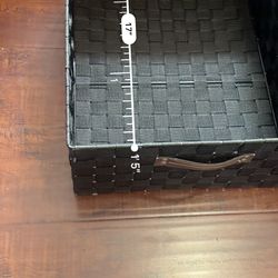 Large Black Woven Storage Bin with Lid(Discount)