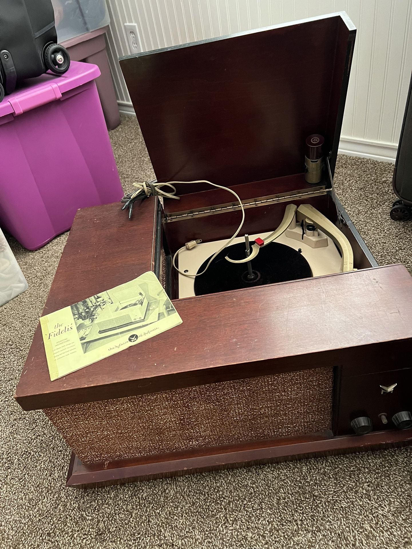 Vintage Mid-Century VM Tri-O-Matic Consolette Record Player