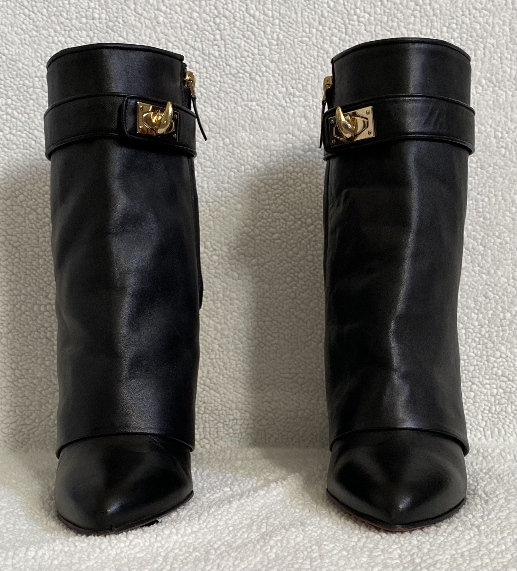 Givenchy Shark Lock Ankle Boots – Black Calfskin Leather 💰 $900(or best offer)