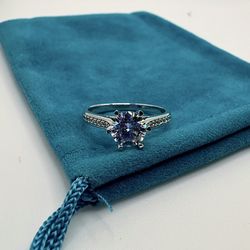 1CT 6.5mm Round Moissanite Ring | 18K Gold Vermeil | Size 7