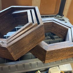 Decorative Hexagonal Wooden Pieces