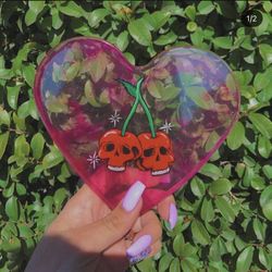 Epoxy “Cherry Skull” Heart