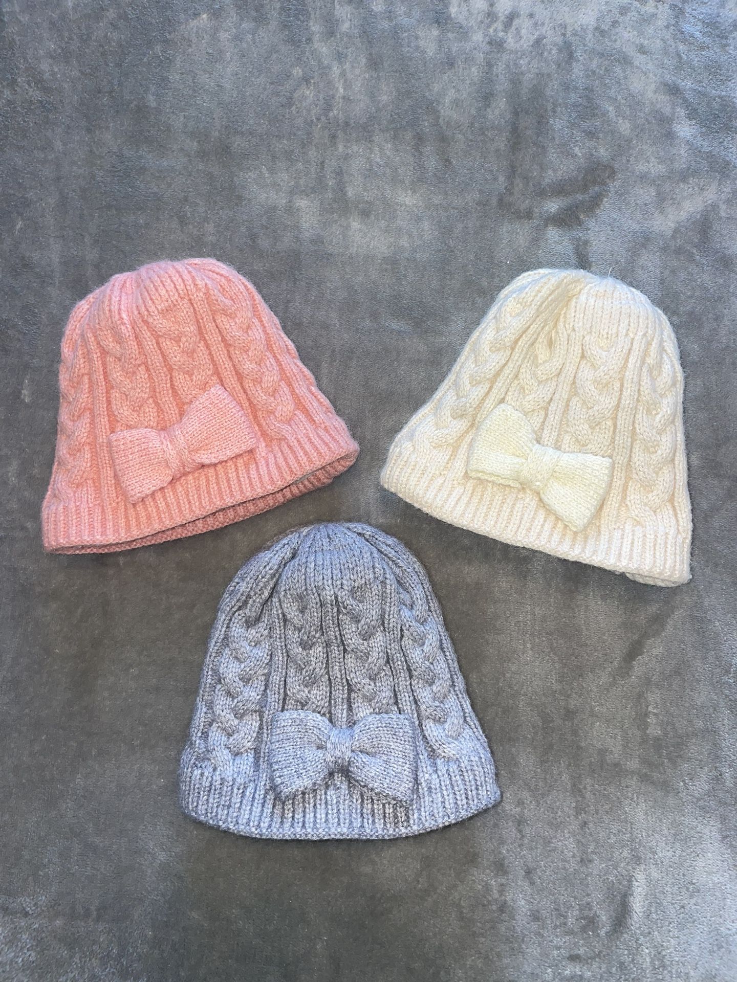 Infant Girl Fleece Lined Beanies 3 Pack