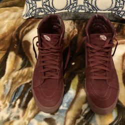 Men’s Sk8 Hi Vans Maroon Size 12